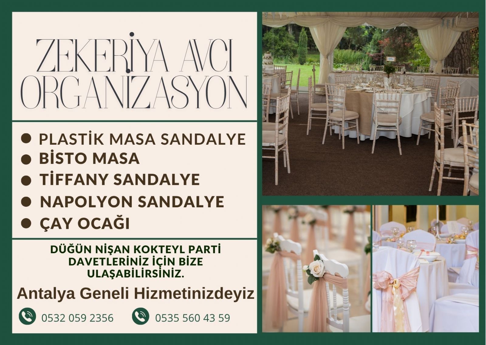 Serik Masa Sandalye Kiralama